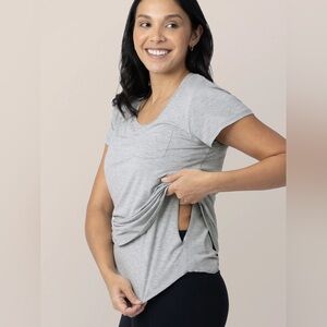 Kindred Bravely Everyday Maternity & Nursing T-shirt - Heather Grey (M)